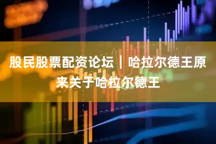 股民股票配资论坛┃哈拉尔德王原来关于哈拉尔德王