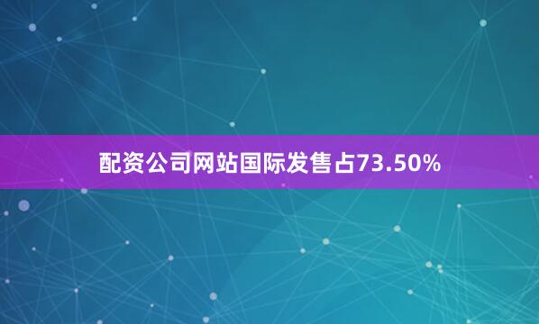 配资公司网站国际发售占73.50%