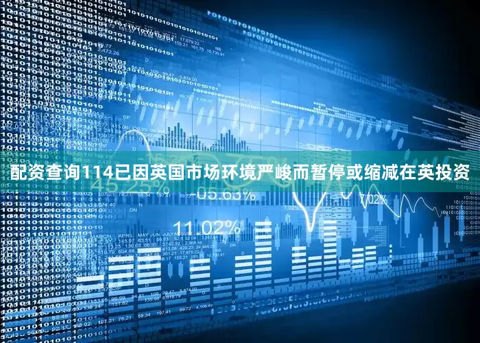 配资查询114已因英国市场环境严峻而暂停或缩减在英投资